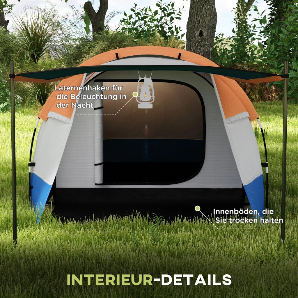 Tenda da campeggio 3 posti ¨C Xylo ¨C arancione impermeabile 3 ingressi