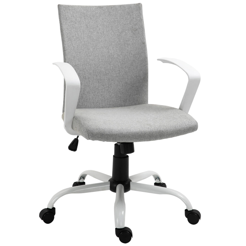 Sedia da Ufficio Girevole Regolabile in Tessuto ¨C zephmum ¨C Grigio Chiaro 61x61x89-99 cm
