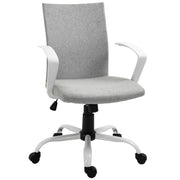 Sedia da Ufficio Girevole Regolabile in Tessuto ¨C zephmum ¨C Grigio Chiaro 61x61x89-99 cm