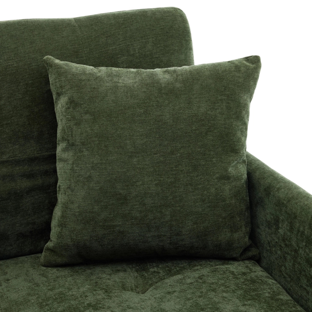 Divano 109x72x83.5 cm con porta USB e supporto tablet in tessuto verde