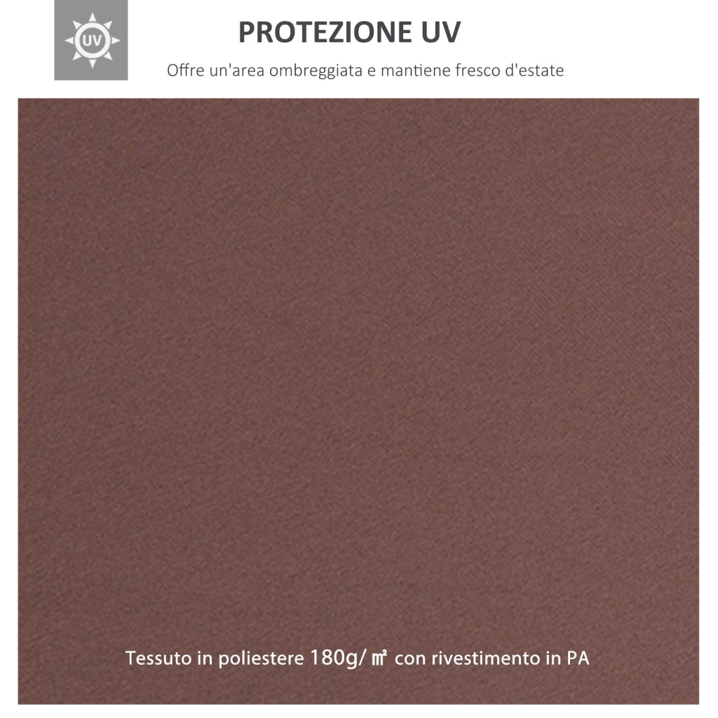 Easycomfort Copertura per Gazebo da Giardino Tetto Sostitutivo Anti-UV Impermeabile in Poliestere 3x4m, Marrone