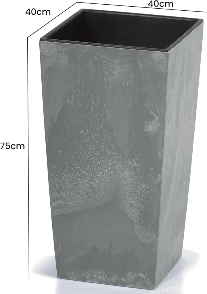 Deuba Fioriera effetto cemento Grigio 91L vaso per piante 75 x 40 x 40 cm vasi da ingresso giardino interni esterni