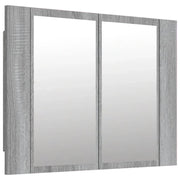 Mobiletto a specchio LED 60 x 12 x 45 cm in legno ingegnerizzato grigio 02_0006744