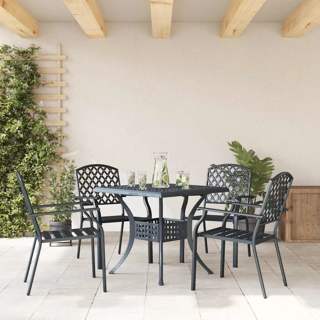 Sedia da Giardino 4 pcs Antracite 56 x 65 x 89 cm Acciaio 362776