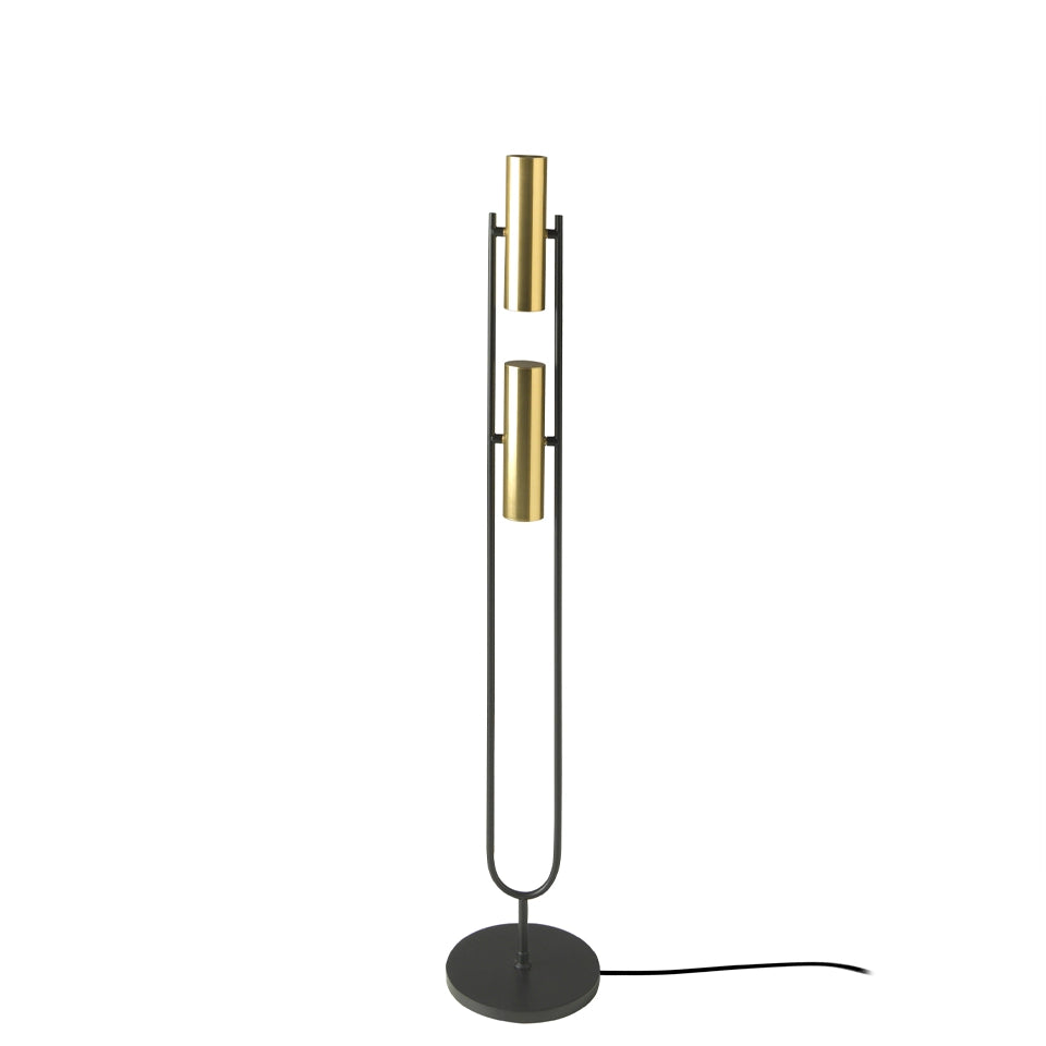 Lampada da terra acciaio nero e dorato