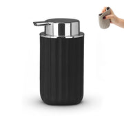 Dispenser sapone nero con dosatore cromato in gomma termoplastica - Gummy