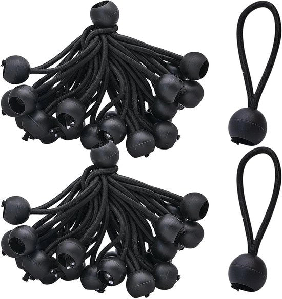 Set di corde a bungee premium - 50 pezzi - 10 cm - Cinture elastiche - Coperture di zonzo - Camping - Barca - Tende da festa - Giardino