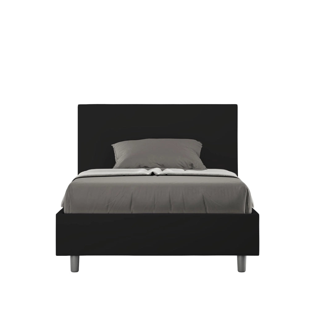 Letto una piazza e mezza senza rete imbottito 120x200 similpelle tortora Adele