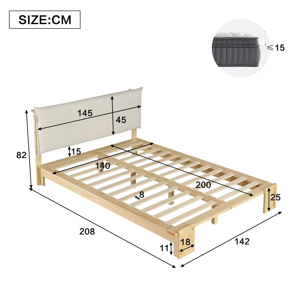 Letto imbottito singolo 140x200 con testiera comfort e struttura stabile