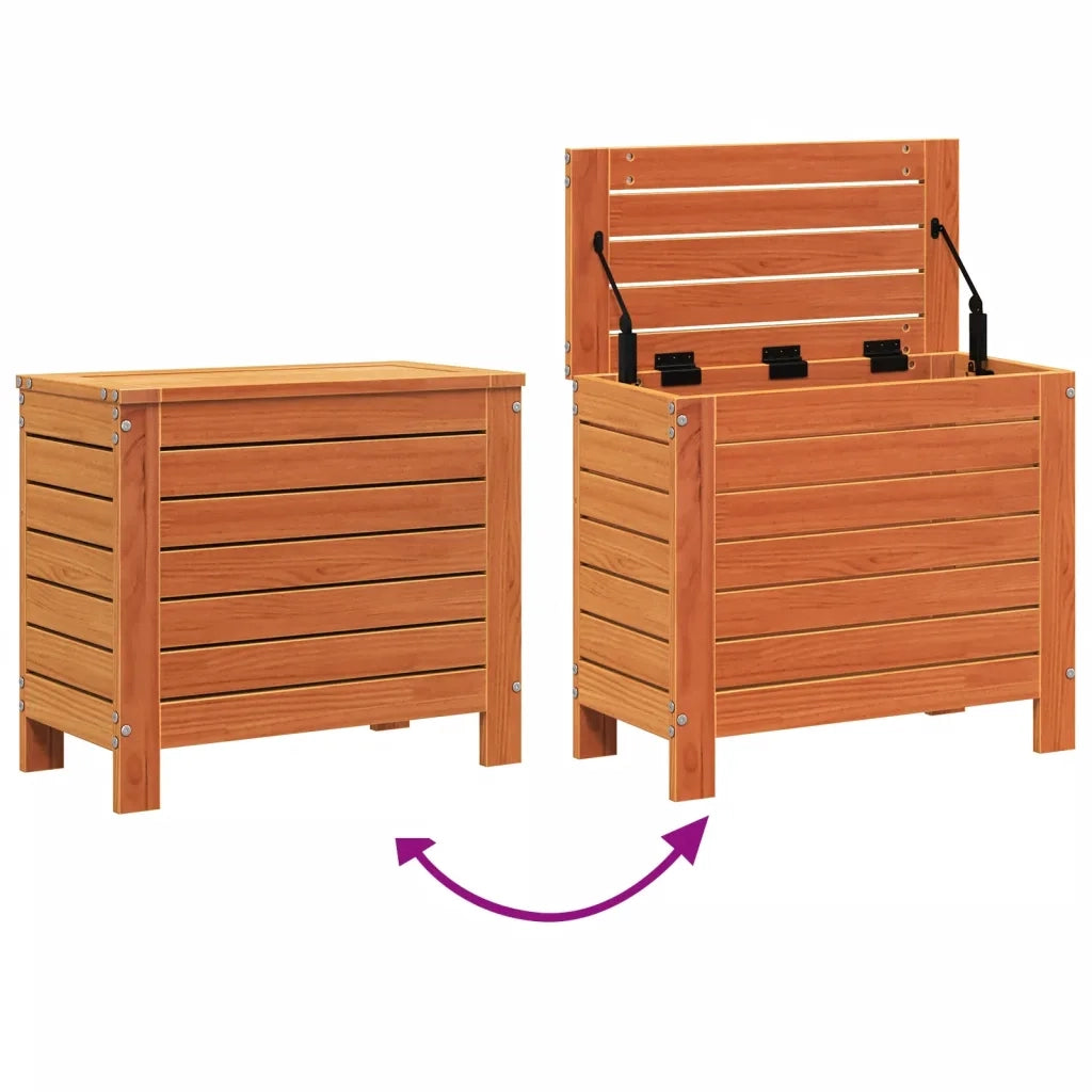 vidaXL Poggiapiedi Giardino Marrone Cera 62x31,5x52 cm Massello Pino