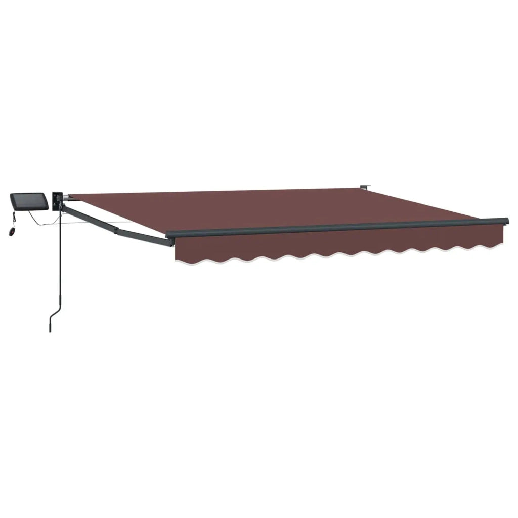 Tenda retrattile manuale con LED Marrone e Antracite 3 x 2 m 3419366