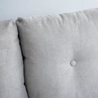 Divano 2 Posti Moderno in Stile Nordico con Schienale Trapuntato, in Poliestere e Legno, 145x76x88 cm, Grigio chiaro