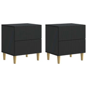 Armadio da Notte con cassetto 2 pcs Nero 43 x 34,5 x 48 cm