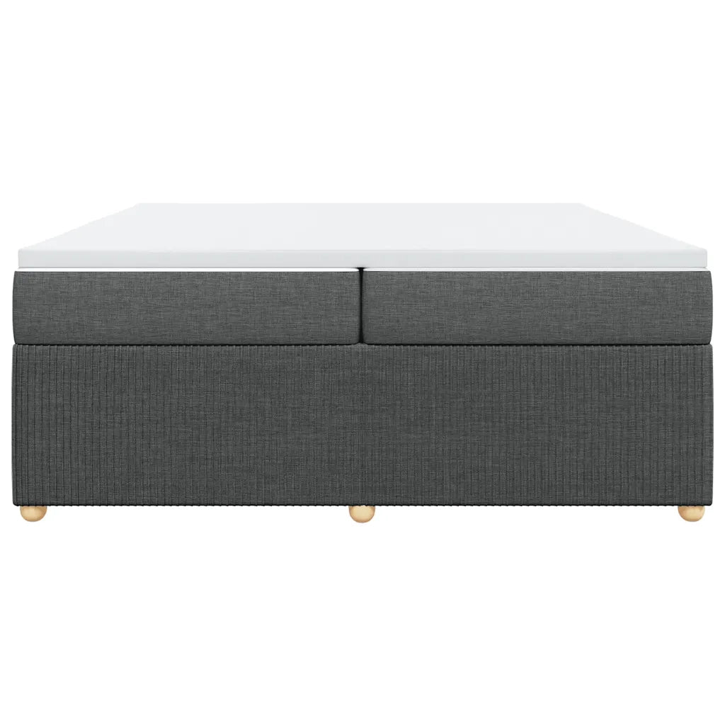 Giroletto a Molle con Materasso Grigio Scuro 200x200 cm Tessuto 3285596