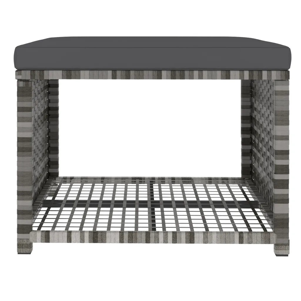 Set da Pranzo da Giardino 4 pz con Cuscini in Polyrattan Grigio 311914