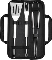 Set di accessori barbecue in acciaio inossidabile 3 pezzi - Ideale come regalo per uomini - Con pinza da griglia, forchetta da griglia e spatola da griglia - Per barbecue in giardino e in campeggio