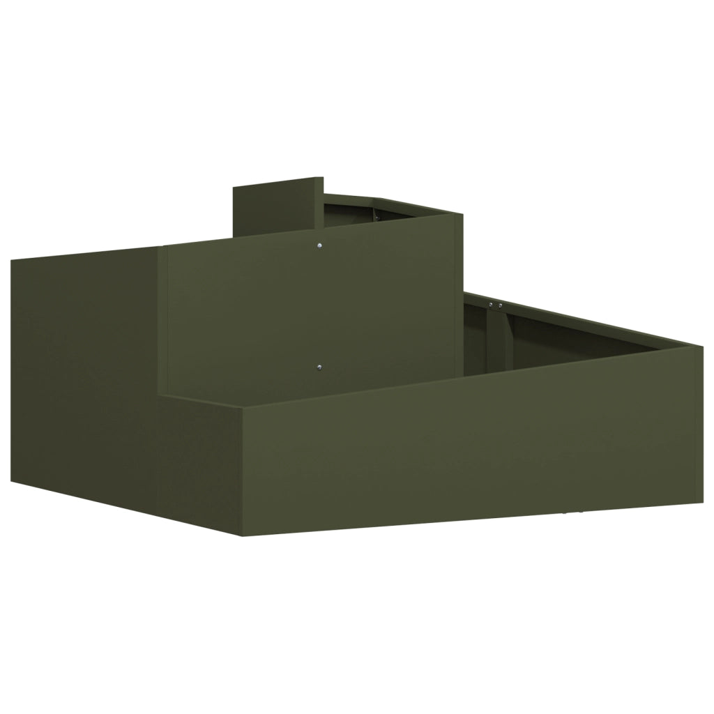 Fioriera Verde Oliva 80x80x50 cm in Acciaio laminato a freddo