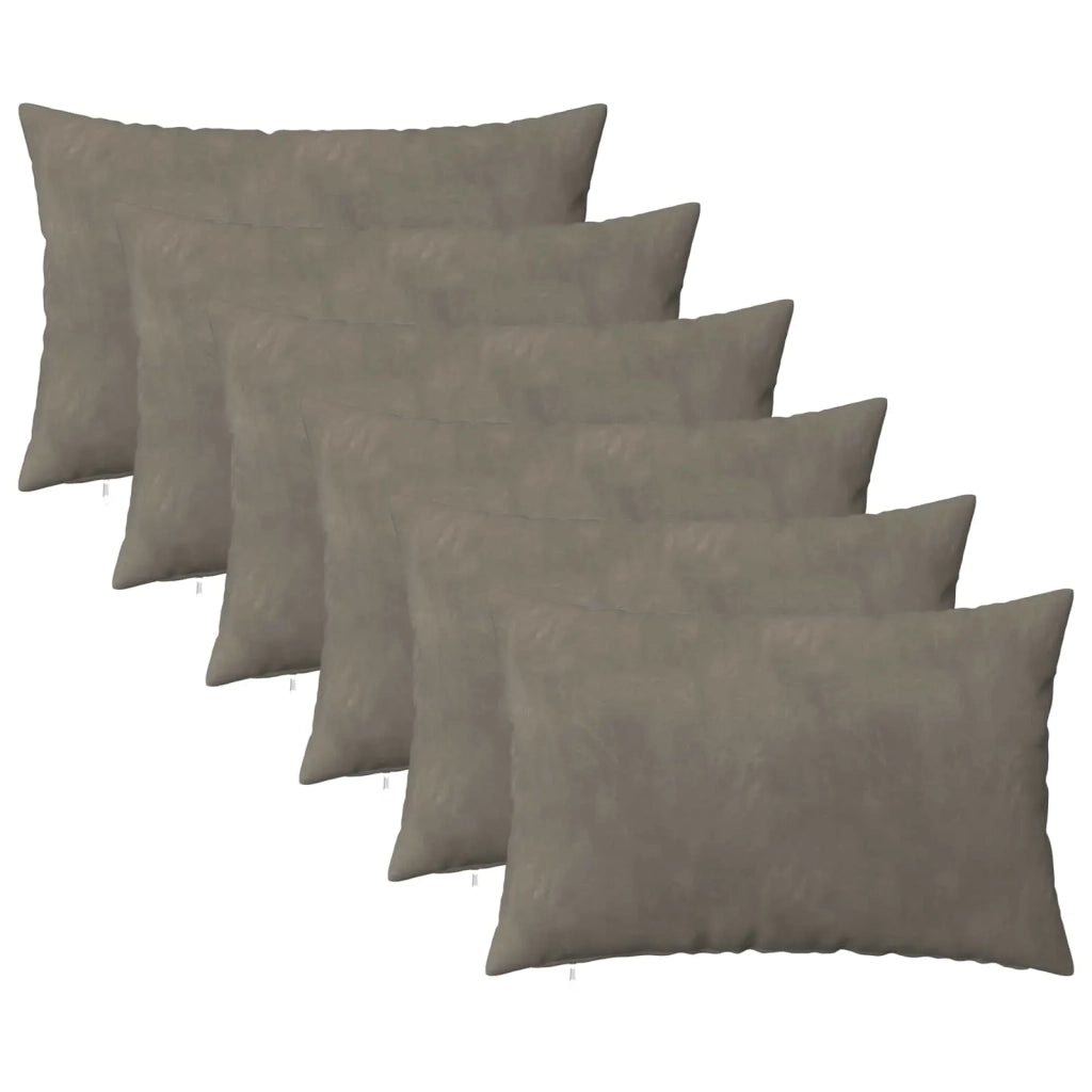 Federa 6 pcs HEERLEN Grigio Chiaro 50 x 70 cm Velluto 911256