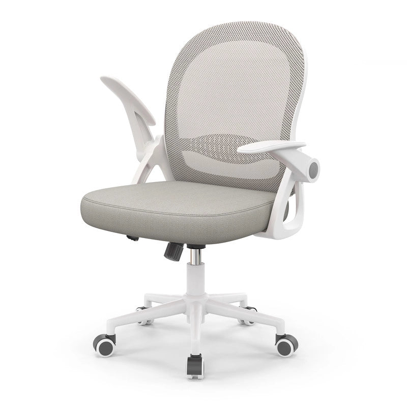 Sedia da ufficio-Sedia da ufficio in  con braccioli-Sedia ergonomica in rete traspirante-Altezza regolabile-Home Office-Grigio
