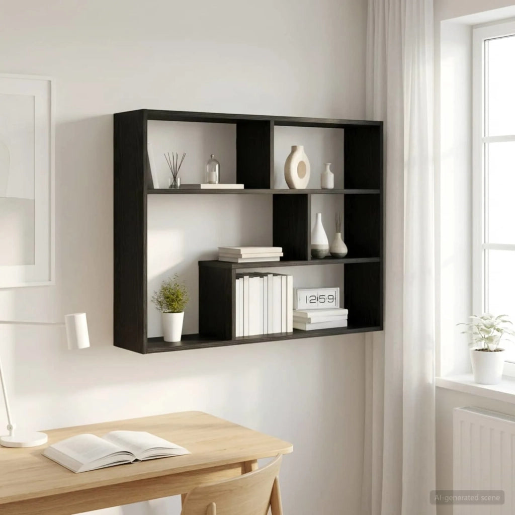 Scaffale da parete A parete Rovere Nero 95 x 20 x 69,5 cm 8012141