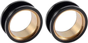 Tunnel premium tweekleurig in acciaio inossidabile con chiusura a vite, ipoallergenico, liscio, misure 6-28 mm, piercing orecchio