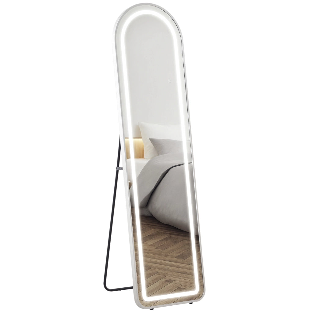 Specchio a parete completo LED con luce regolabile ¨C zephmum ¨C 150x40 cm argento
