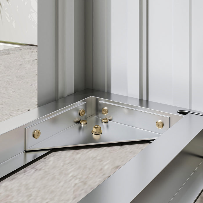 Capanno Portalegna 150x66.5x150 cm Base Rialzata e Tetto Inclinato in Acciaio Grigio Scuro