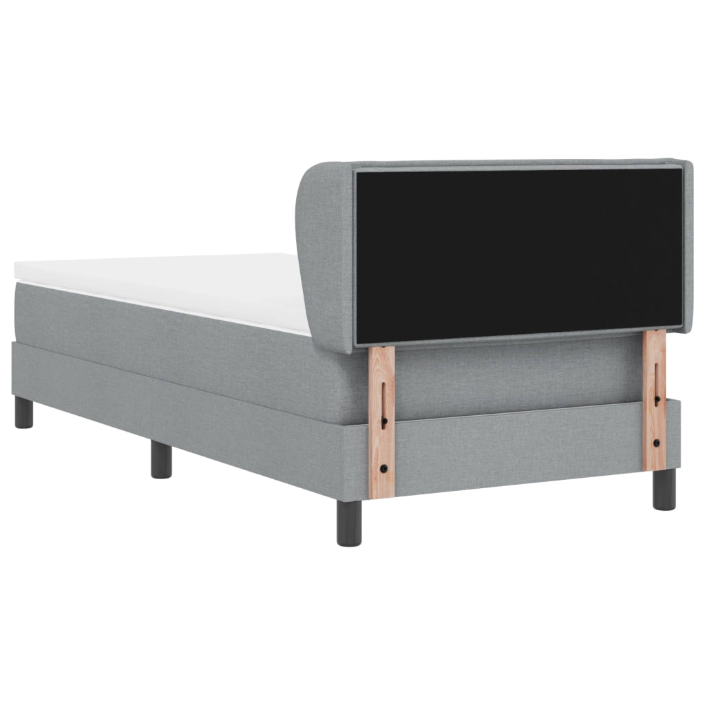 Letto con Box Spring e Materasso Grigio Chiaro 80x200 cm Tessuto