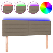 Testiera | Testata a LED Tortora 144x5x78/88 cm in Tessuto