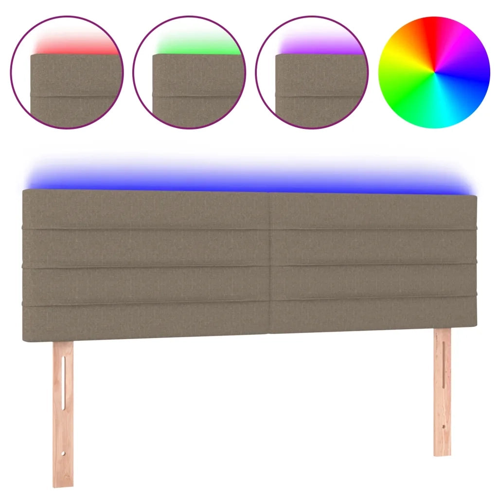 Testiera | Testata a LED Tortora 144x5x78/88 cm in Tessuto