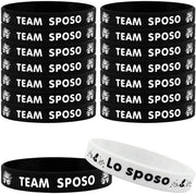 Bracciali in silicone - 16 pezzi - Personalizzabili - Accessori per festa di fidanzamento - morbidi e flessibili - Regolabile - Accessori per festa