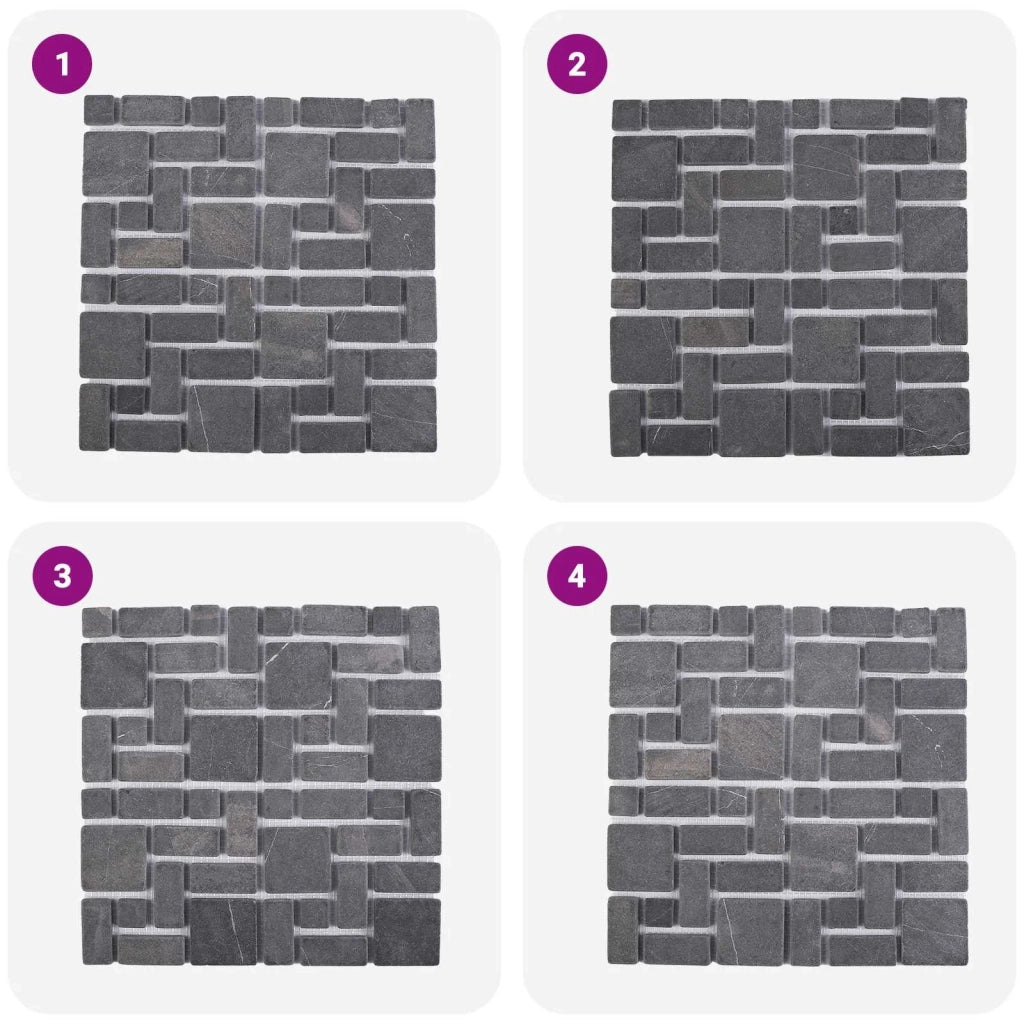 Piastrelle Mosaico Grigio 30 x 30 cm Marmo 42033526