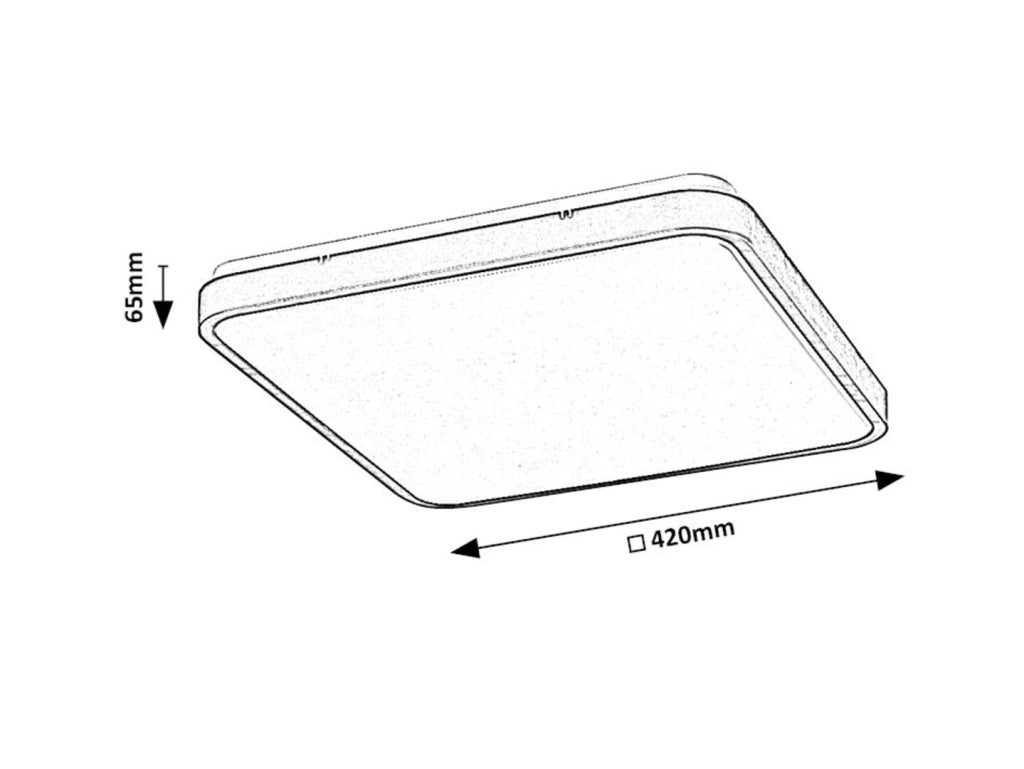 Plafoniera LED quadrata bianca 42cm IP44 CCT 36W Rabalux