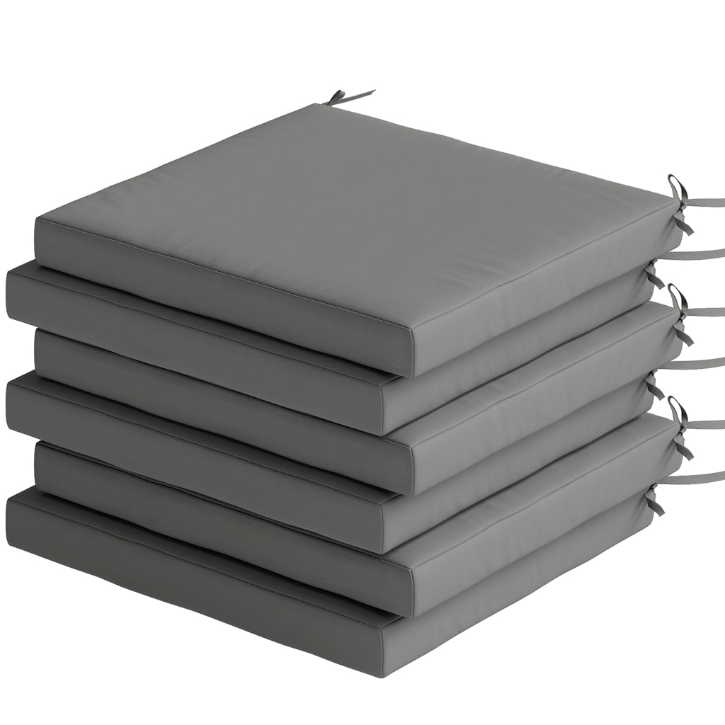 Set di Cuscini per Sedie da Pranzo ¨C zephmum ¨C Grigio Scuro 46x42x7 cm 6 Pezzi