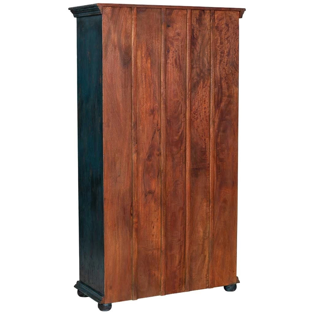 Armadio artigianale in legno blu 102x44x183h cm