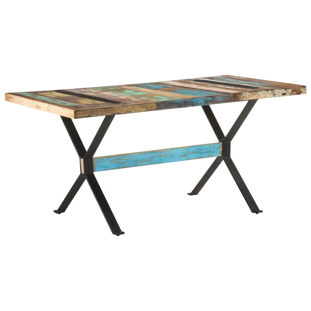 Tavolo da Pranzo 160x80x76 cm in Legno Massello di Recupero cod mxl 11745