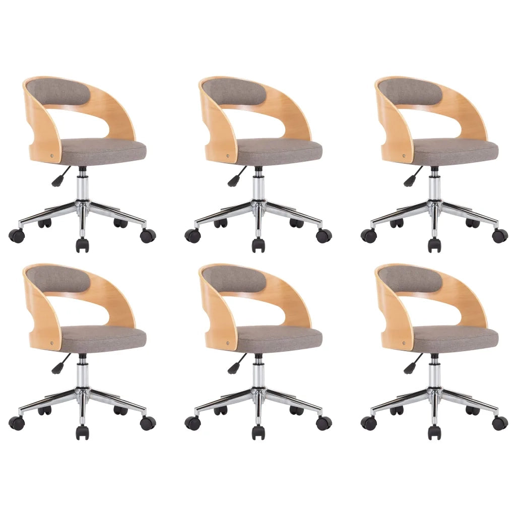 Sedie da Pranzo Girevoli 6 pz Grigio Talpa in Legno e Tessuto 3054925