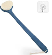 Rugborstello per doccia, spazzola per il corpo con 43 cm manico antiscivolo, spazzola umida e secca per la pulizia del corpo, rugborstello per uomini e donne, blu
