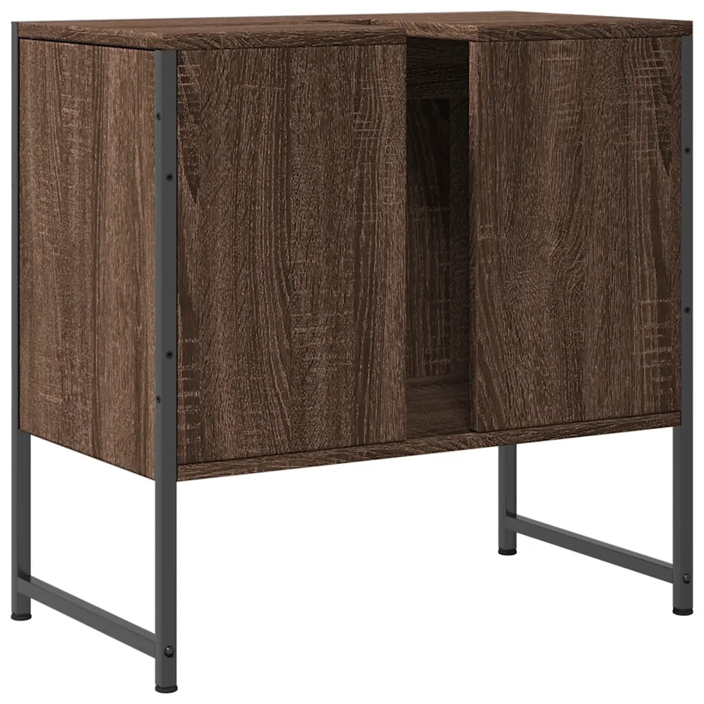 Mobile Lavabo | Armadio Lavabo Bagno Rovere Marrone 60x33x60cm Legno Multistrato