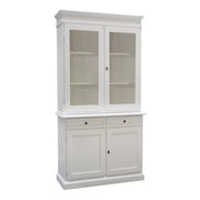 Cristalliera 2 porte arte povera legno shabby bianco 105x42x205 (1383) - Mobili 2G
