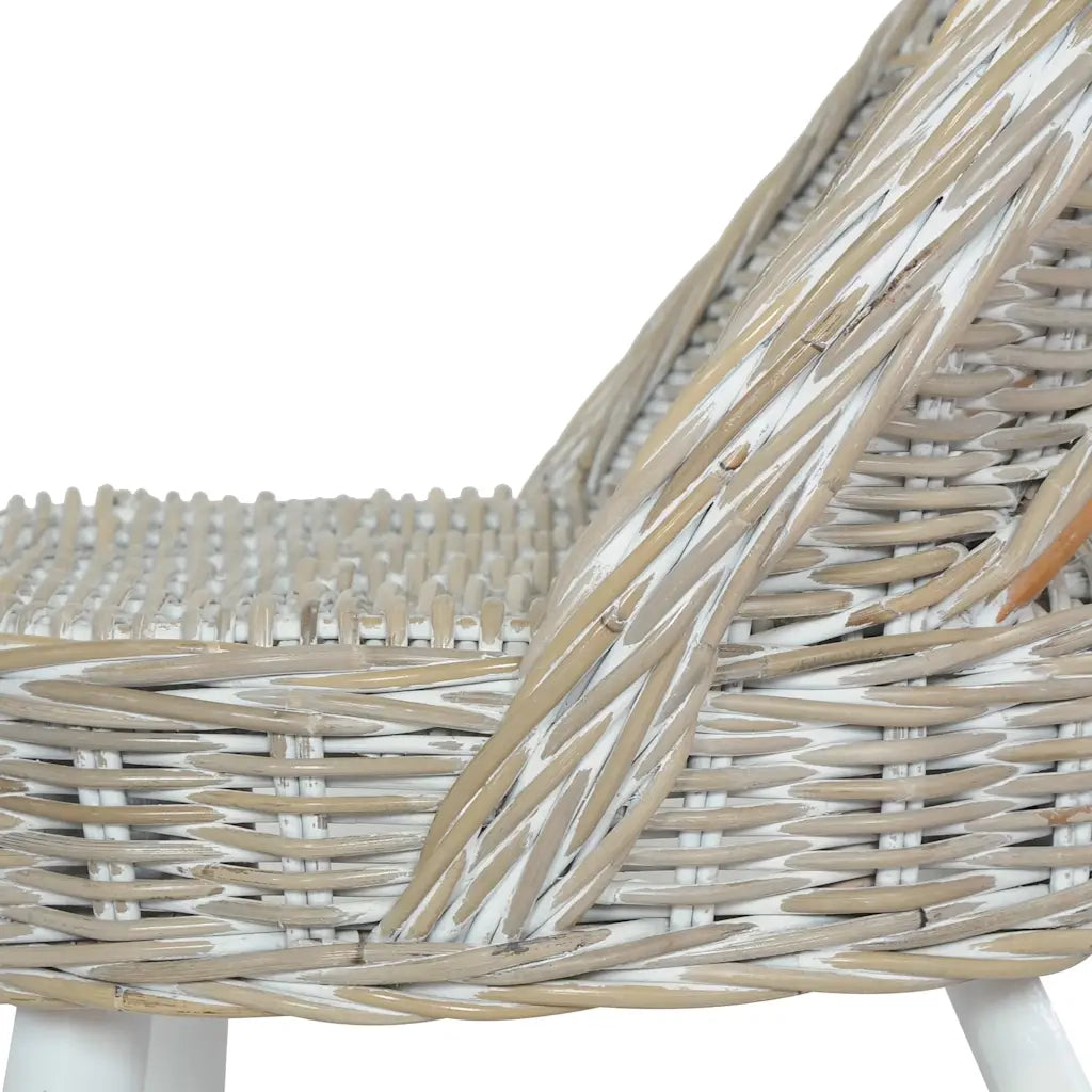 Poltrona-Divano Sedia-Poltroncina in Rattan Kubu Bianco
