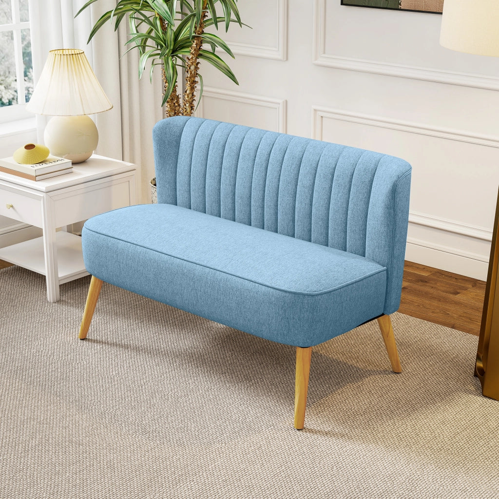 Divano 2 Posti ¨C Zephmum ¨C Tessuto Blu 117x56.5x77
