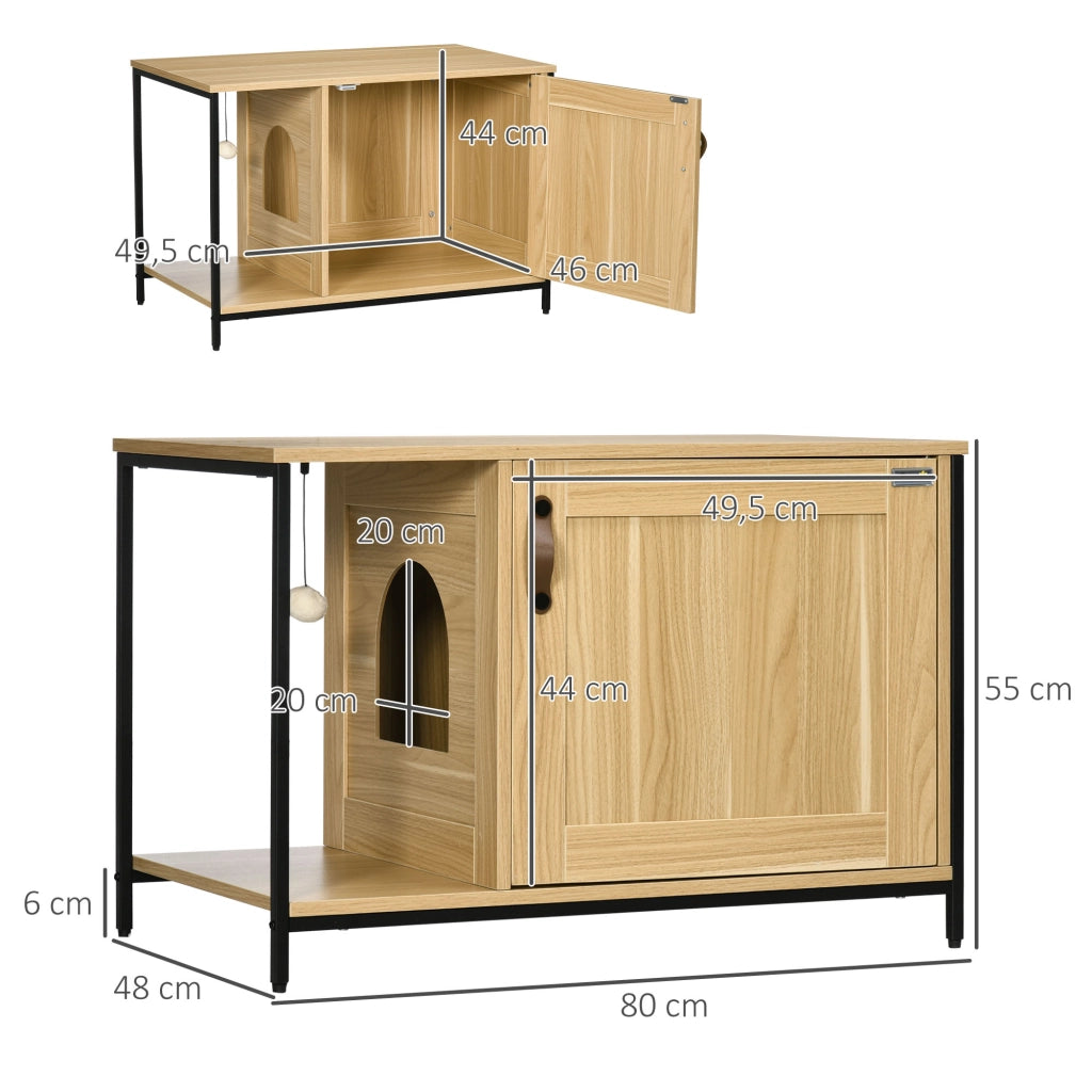 Porta per gatti con sfera sospesa ¨C zephmum ¨C stile industriale, colore legno chiaro