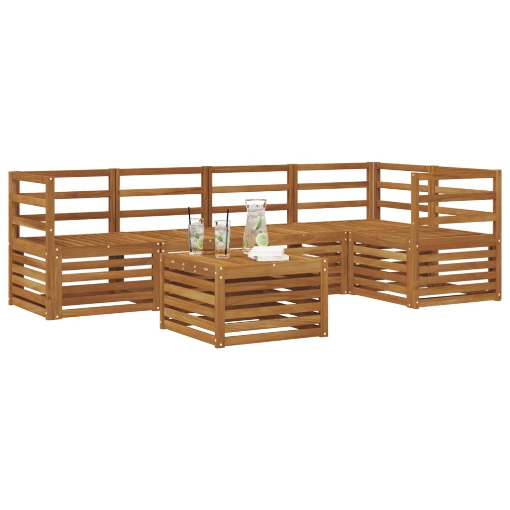 Set divani 6 pcs Naturale Legno di Acacia Massello 3374829