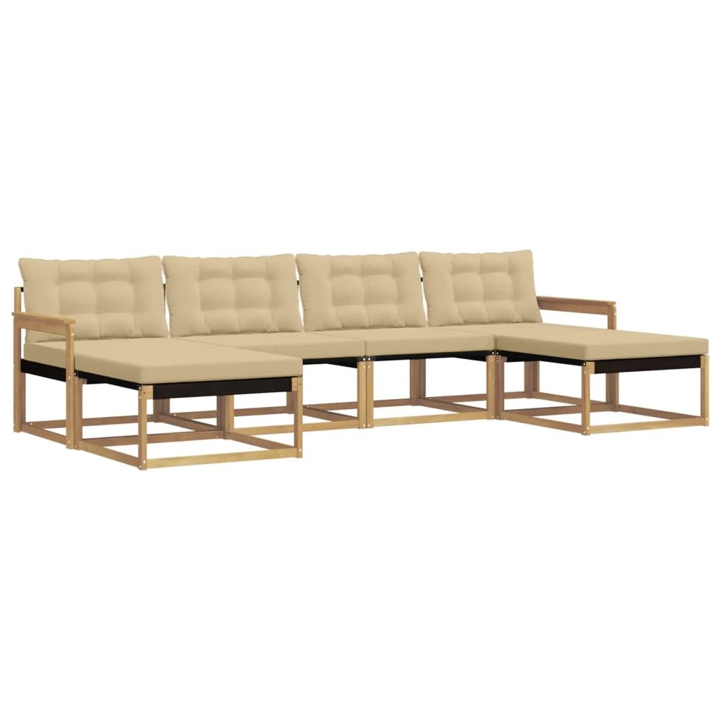 Set di divani da esterno 6 pz Bianco e Beige 3388943