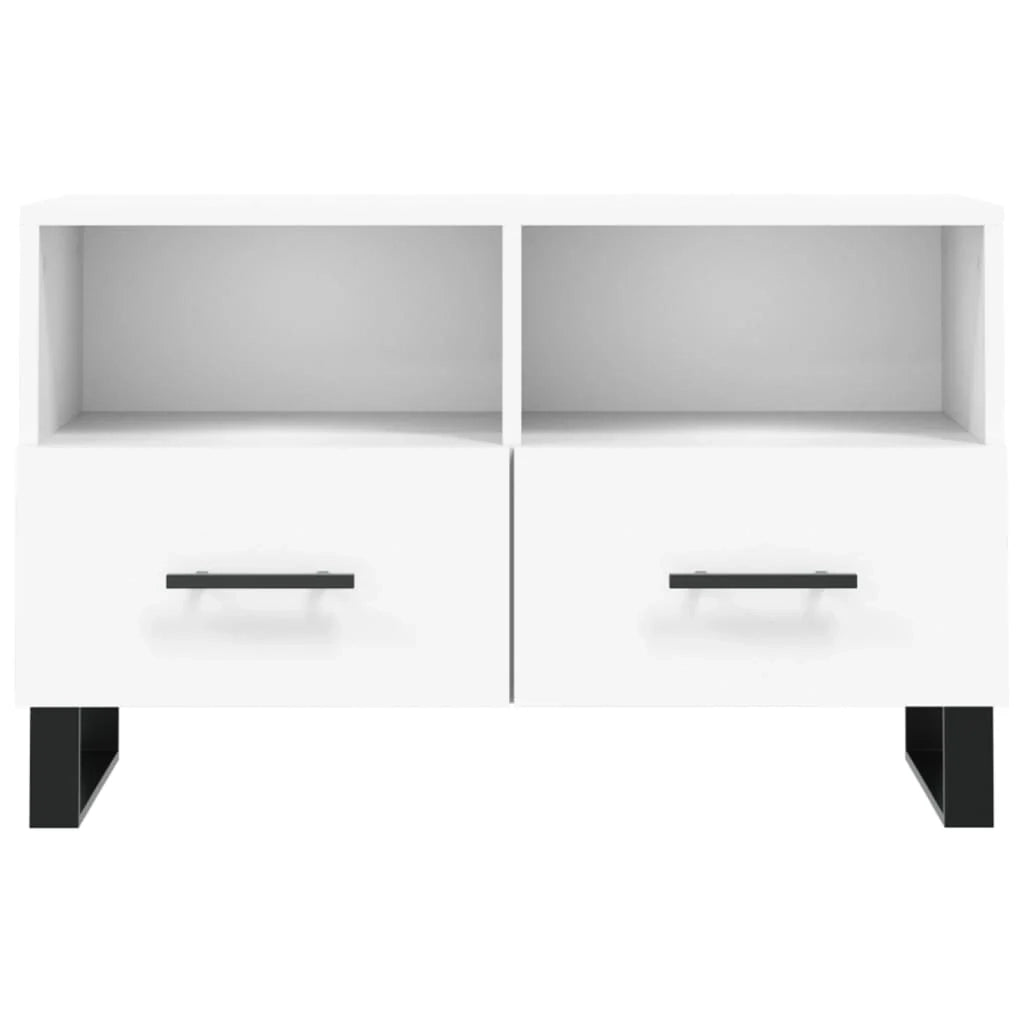 Mobile TV multimediale mensola TV credenza TV sala da pranzo soggiorno camera da letto 80 x 36 x 50 cm legno ingegnerizzato bianco 02_0026292