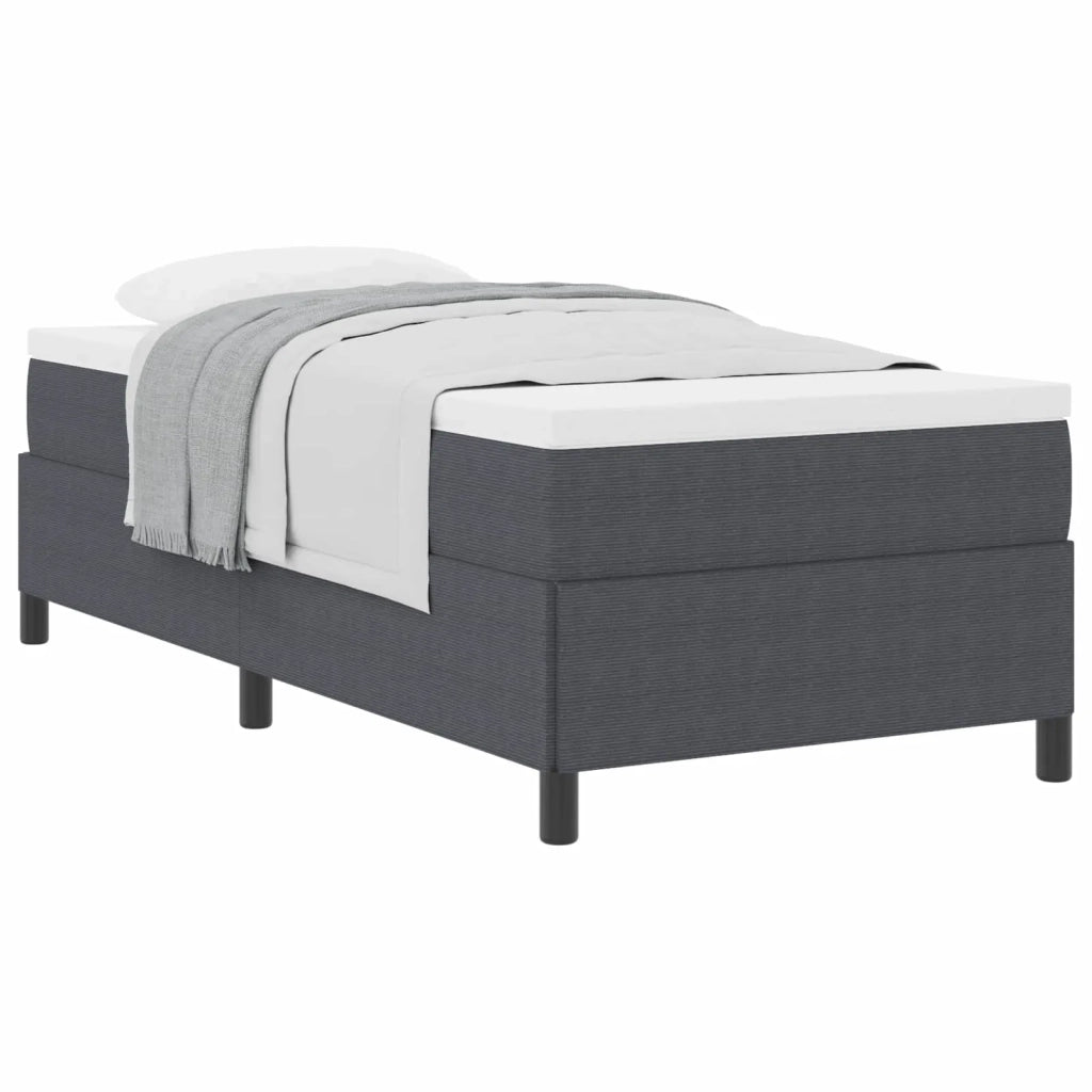 Letto a molle Grigio Scuro 90 x 190 cm Tessuto in Cords 42006943