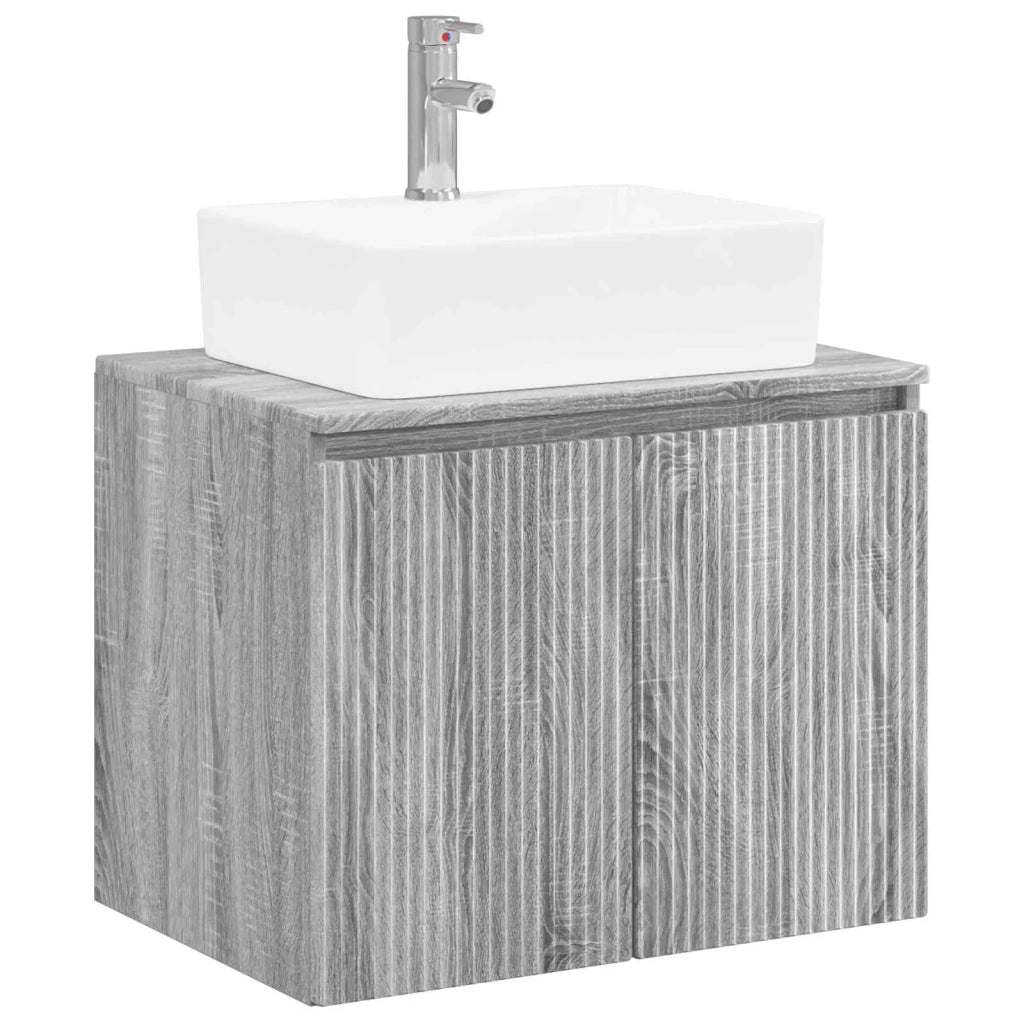 Set di mobili per il bagno Sonoma grigio Legno ingegnerizzato 3404326