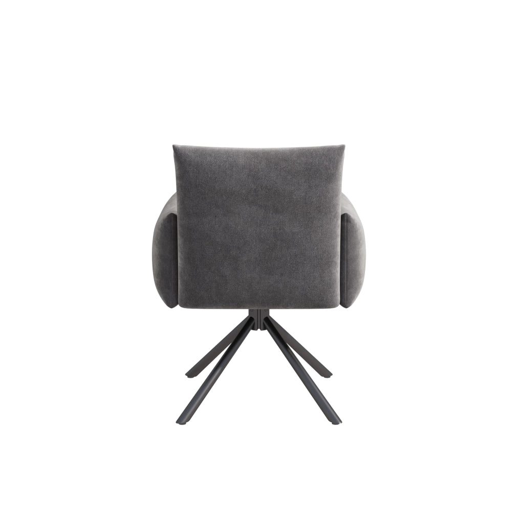 Set di 2 sedie girevoli in velluto grigio con braccioli