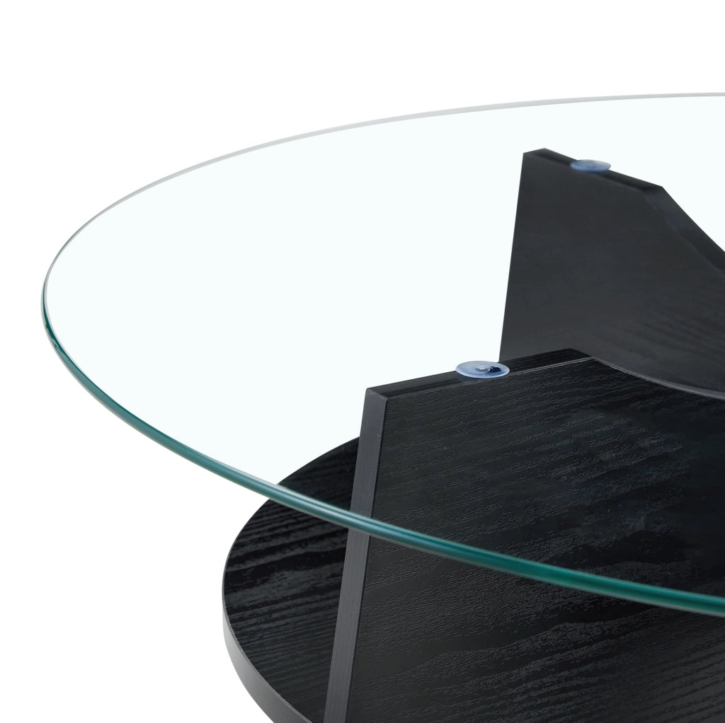 Tavolino rotondo in vetro di sicurezza Ø 80 cm